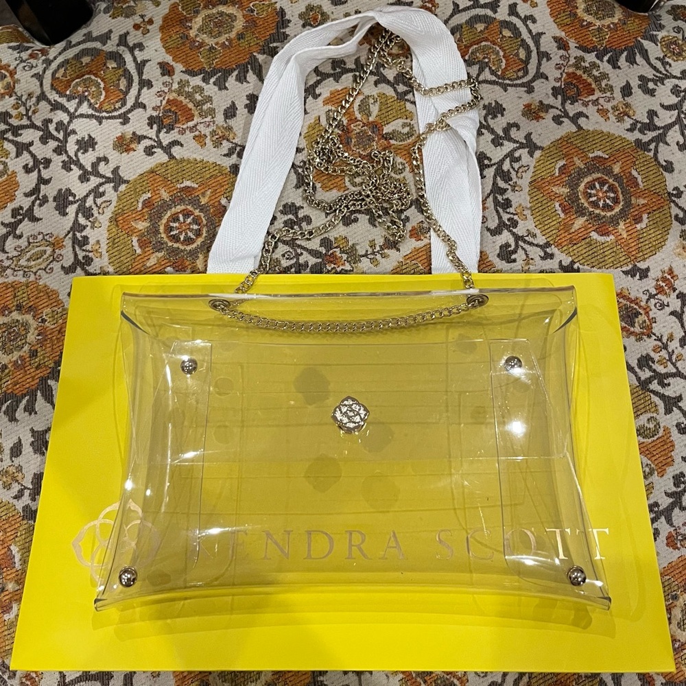 Kendra Scott Clear Gold Chain Bag
